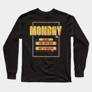 Monday Game Retro Video Gamer Long Sleeve T-Shirt